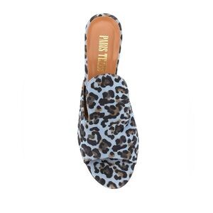Paris Texas Blue Leopard Heeled Sandals